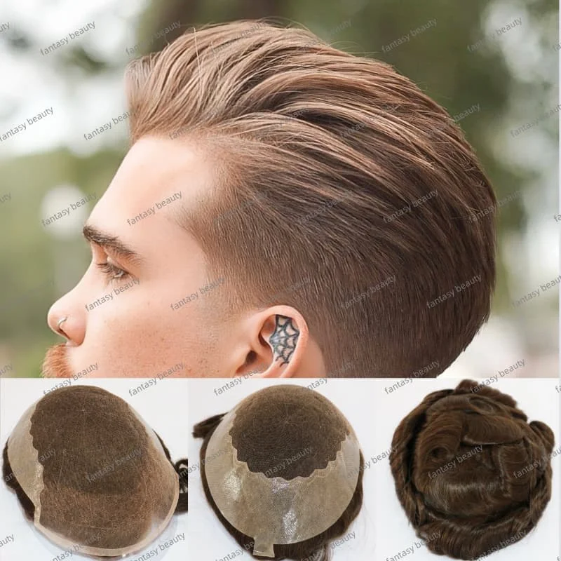 

Прочный швейцарский кружевной и pu вокруг мужского парика из 100% человеческих волос Q6, мужской парик # 4 # 6 # 7. самый светлый коричневый # 1b20 # 1b40 серый черный парик для мужчин