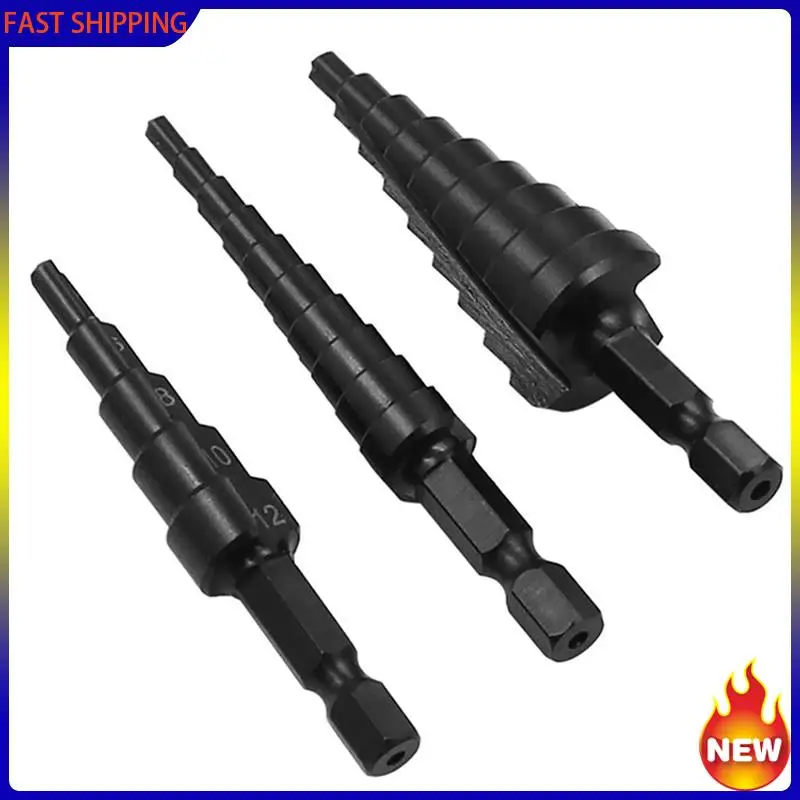 

Especial 8Pcs 3-12 4-12 4-20Mm HSS Straight Groove Step Drill Bit Nitride Twist Drill Wood Metal Hole Cutter Core Drilling Tools