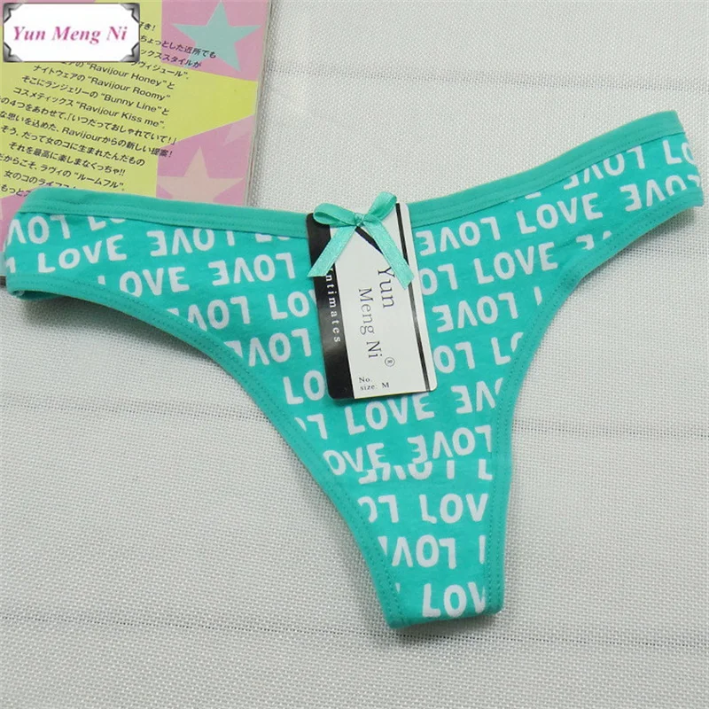 Hot Selling New Sexy Letters Printed Cotton Thong Trade Women\'s Sexy Underwear Passion T Pants 87291