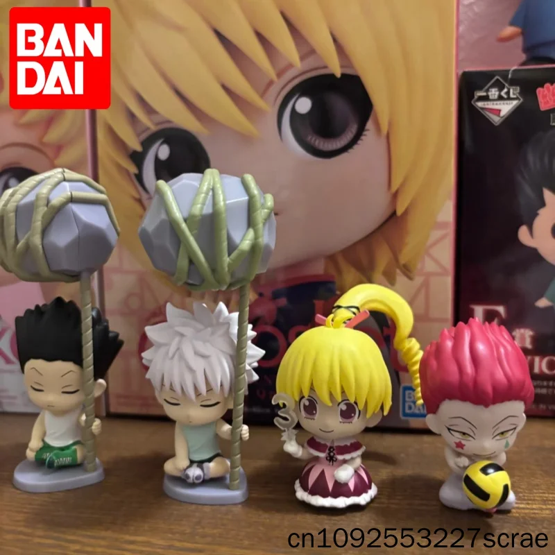 En stock – Figurines Gashapon originales Bandai Hunter X Hunter en position assise – Six personnages de l'arc de l'île de la Greed (Gon, Killua, Hisoka) – Collection Anime