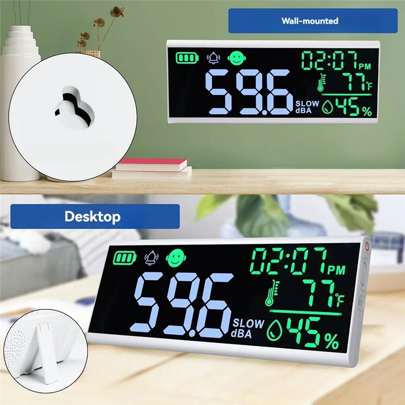 A74X-écran de charge Usb compteur de niveau sonore mural compteur de niveau sonore compteur de bruit numérique testeur de surveillance décibel