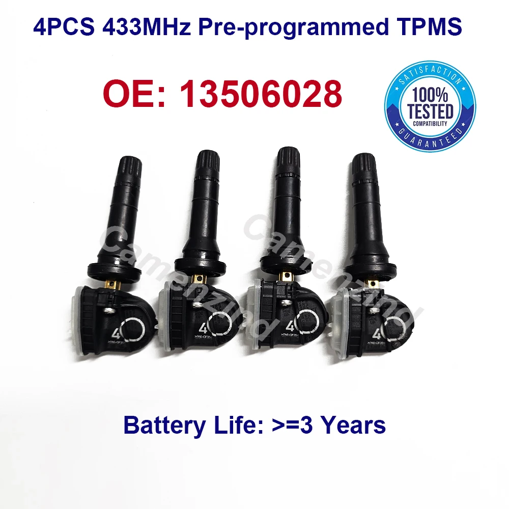 

4PCS 13506028 Tire Pressure Monitor Sensor TPMS For Opel Adam Ampera Antara Astra J k Corsa D Insignia Meriva B Mocha Zafira C