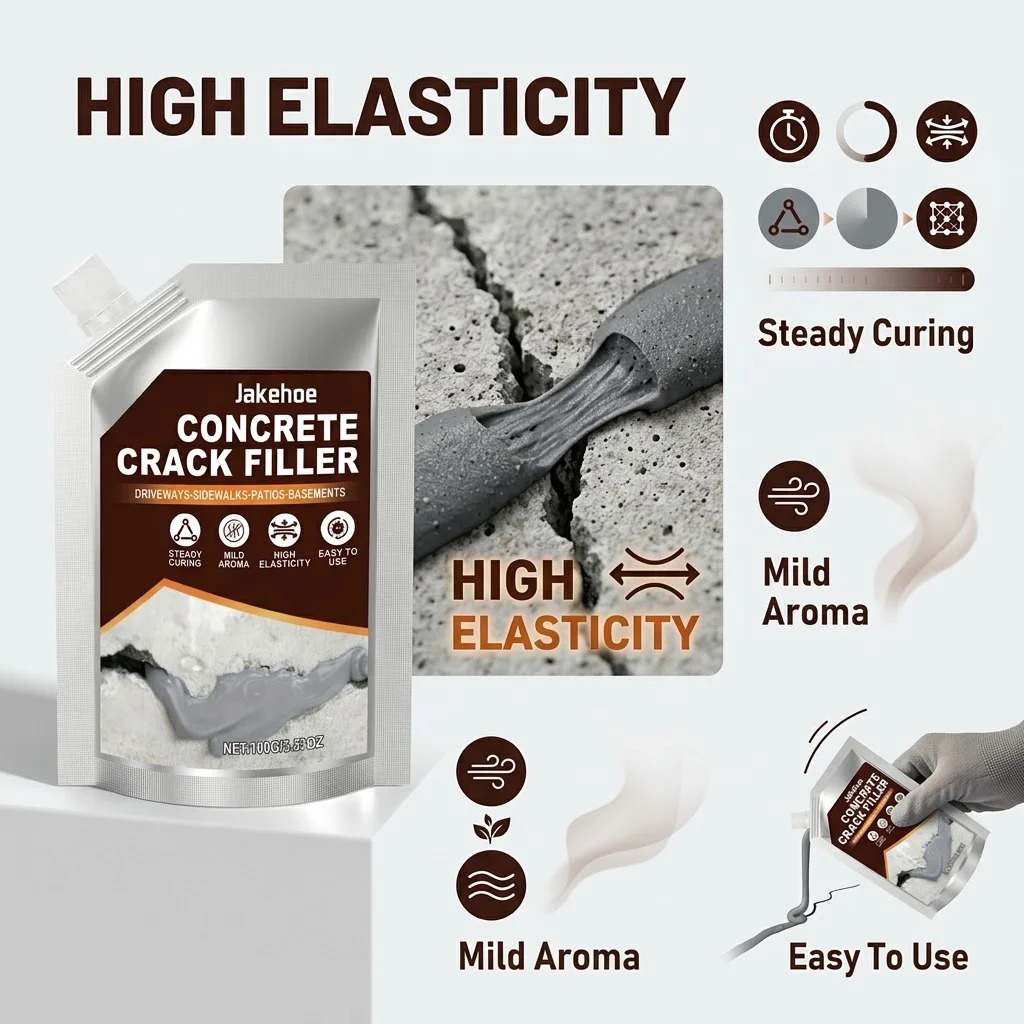 Self-Leveling Concrete Crack Filler Durable Industrial Quick Dry For Cracks Driveway Concrete Sealer Masonry Gap