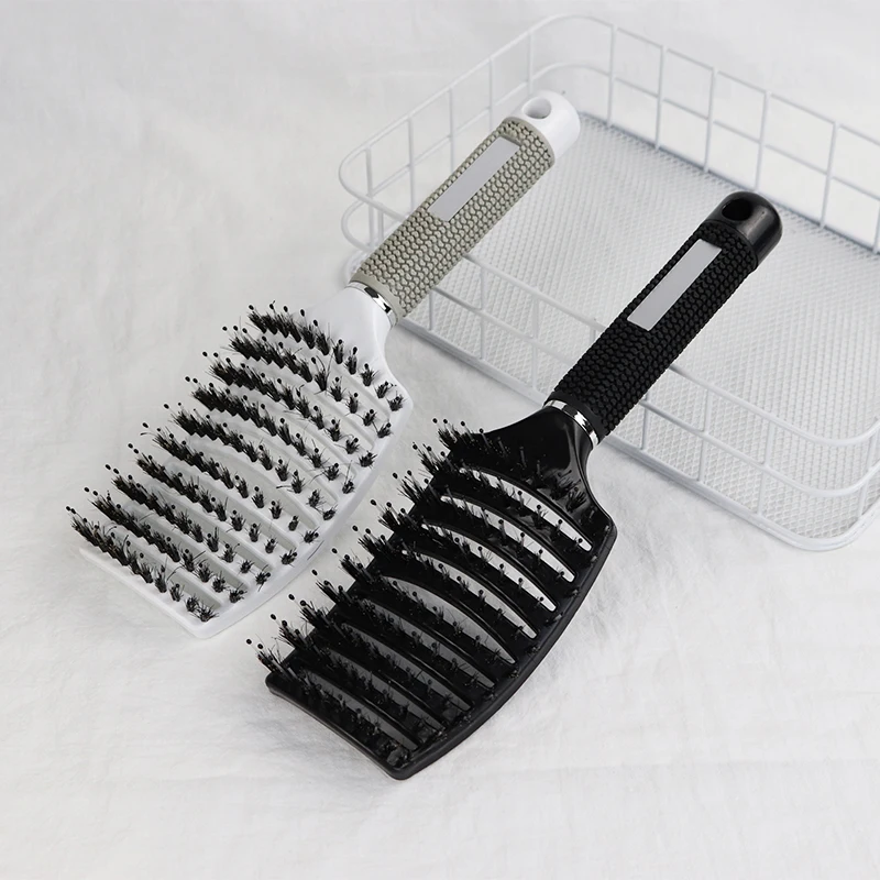 

1 piece anti-static hollow out design bristle comb suitable for curly and wavy hair styling brush,Special for real hair wigs