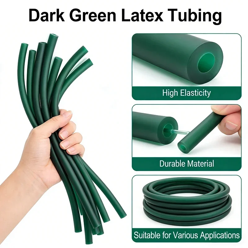 Latex Natural Latex Tube 1636/1836/2040/3060/3080mm Ice Green High Elasticity Rubber Hose Odorless for DIY Slingshot Catapult view 3