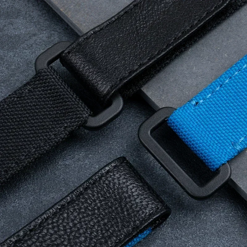 Soft  adjustable high density nylon fabric leather watch band fit for Rolex strap Myrtle submarker GMT Yacht-Master 21mm