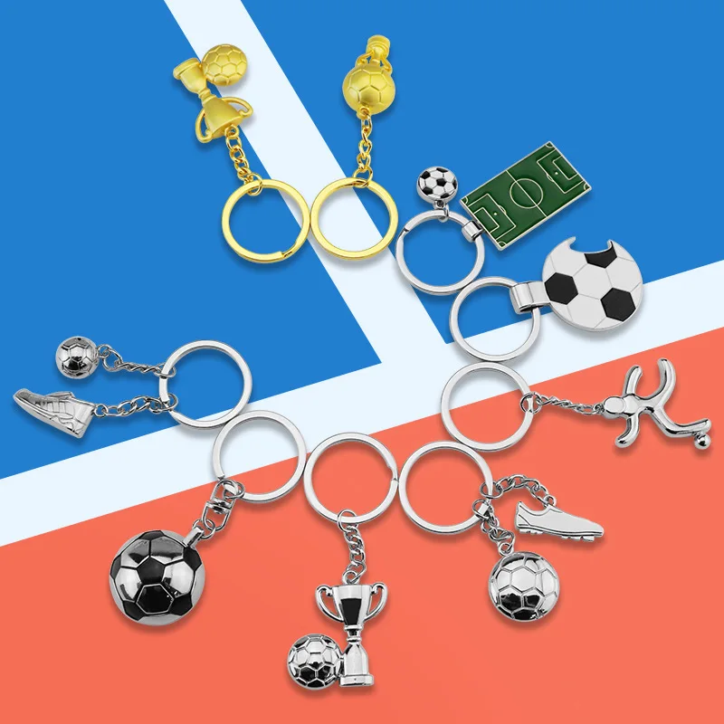 Customized Football Keychain Souvenir Keyring Phone Pendent  Accessories Match Ball Sport Fans Collectible Gift For Men Friends