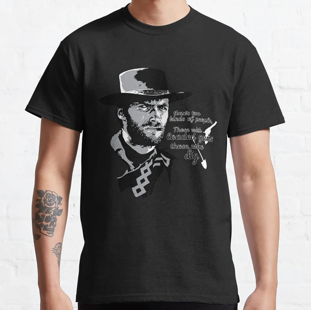 0227 Clint Eastwood The Good The Bad The Ugly Retro Gift t shirt 100% cotton Short Sleeve Graphic Clothes All size top S-6XL