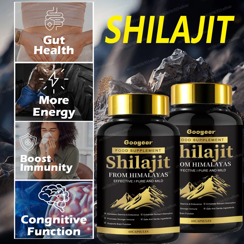 Himalaya Shilajit Capsules Original High in Trace Minerals& Fulvic Acid for Energy Muscle Strength&Immunity ,Endurance,Focus