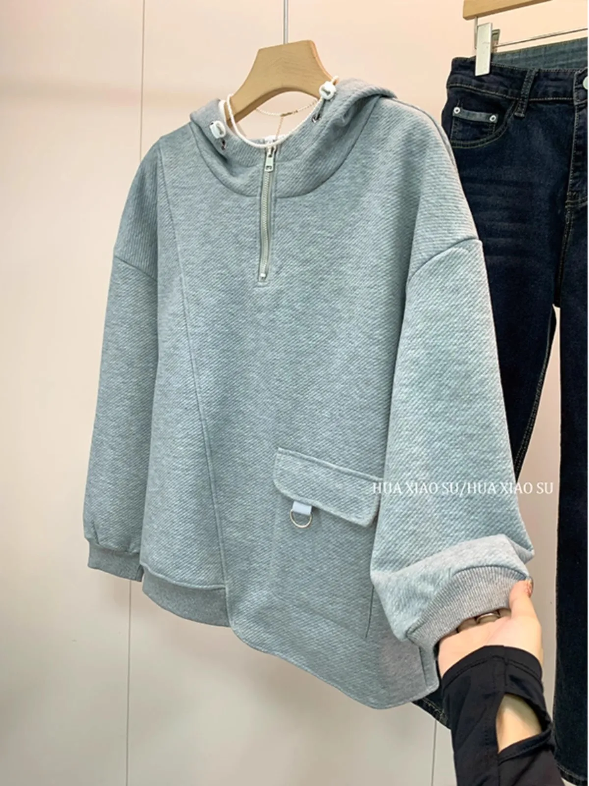 Oversized Hooded Fashion Pullover Hoodie  Autumn Warm Unisex Tops Casual Fashion Sports Streetwear Boyfriend Style Hoodie