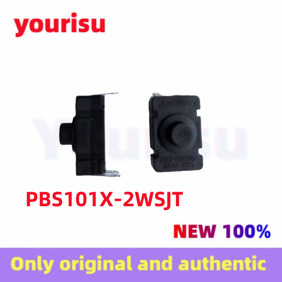 5Pcs/Lot original PBS101X-2WSJT PBS101X-2SWJT 3-pin button switch with lock, one on and one off