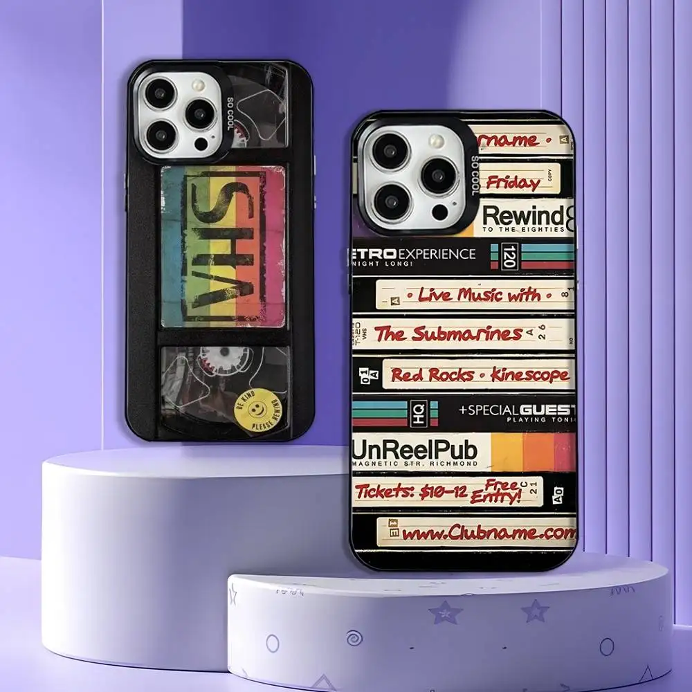 

Retro VHS Video Tape Phone Case For iPhone 16,15,14,13,12,11,Mini,Pro,SE,MAX Black Matte Shockproof Cover