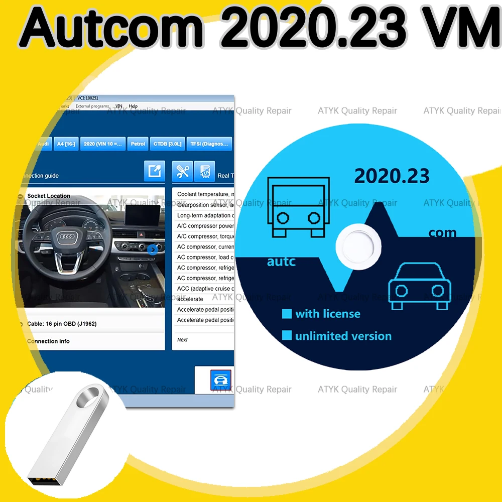 

For DS-150E Auto-com 2020 Virtual Machine Diagnostic software obd2 scanner diagnostic pour voiture tuning auto-com 2020.23 Cars