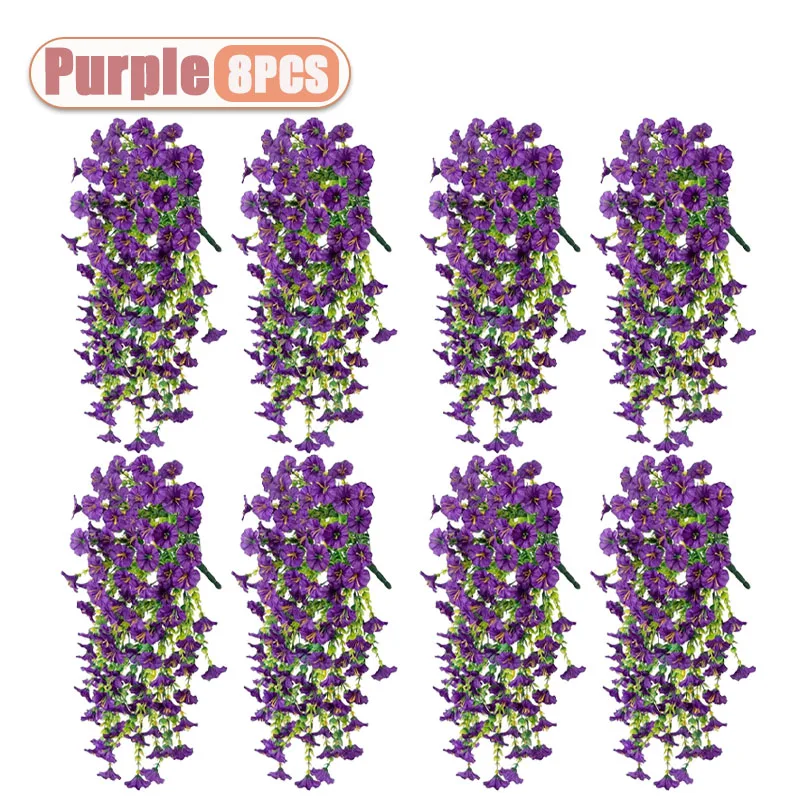 2-8PCS Indoor Outdoor Kunstmatige Morning Glory Muuropknoping Faux Bloemen Home Decor Tuin Bloemstuk Decoraties