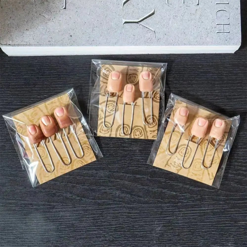 Realistic Finger Bookmarks Finger Shape Durable 3D Finger Paper Clips Decorative Easy To Use Funny Paperclip Set Office Gift