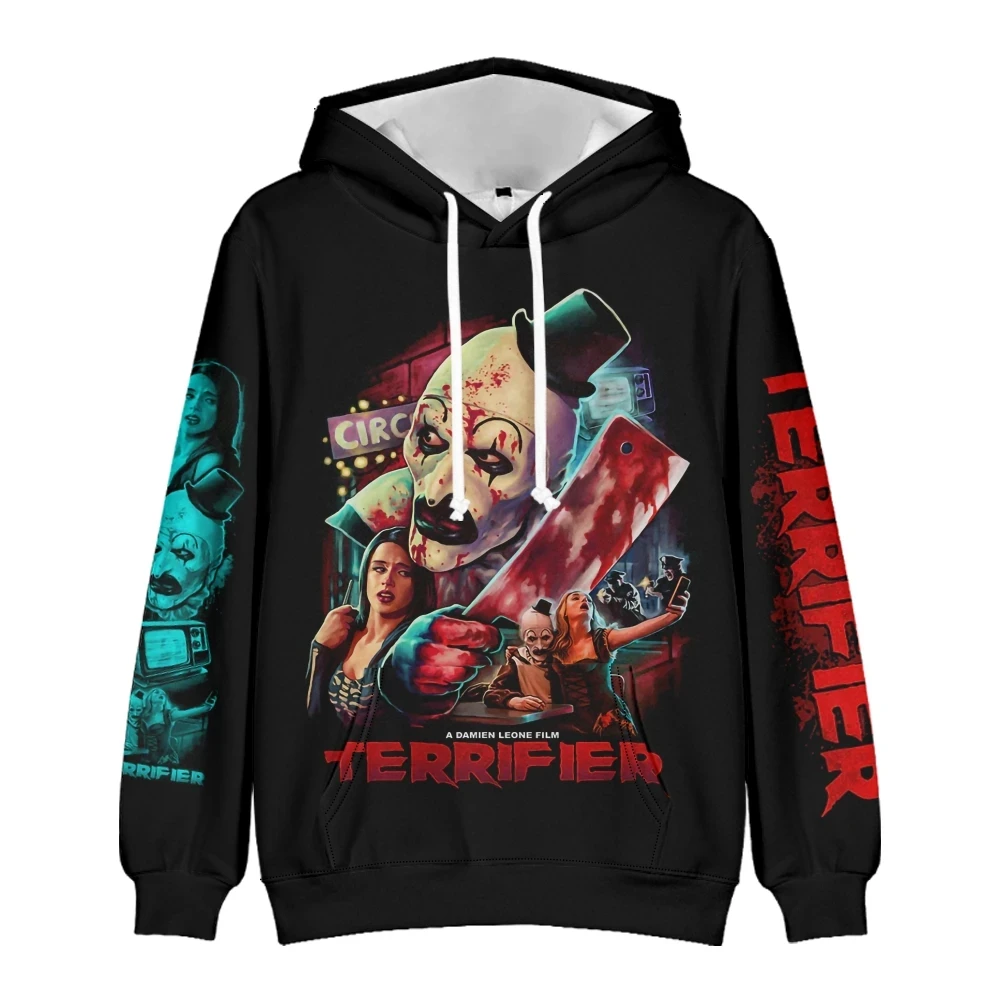 Terrifier Kill Hoodies Horror Movie Merch Print Halloween Streetwear Winter Unisex Fashion Funny Casual Sweatshirts