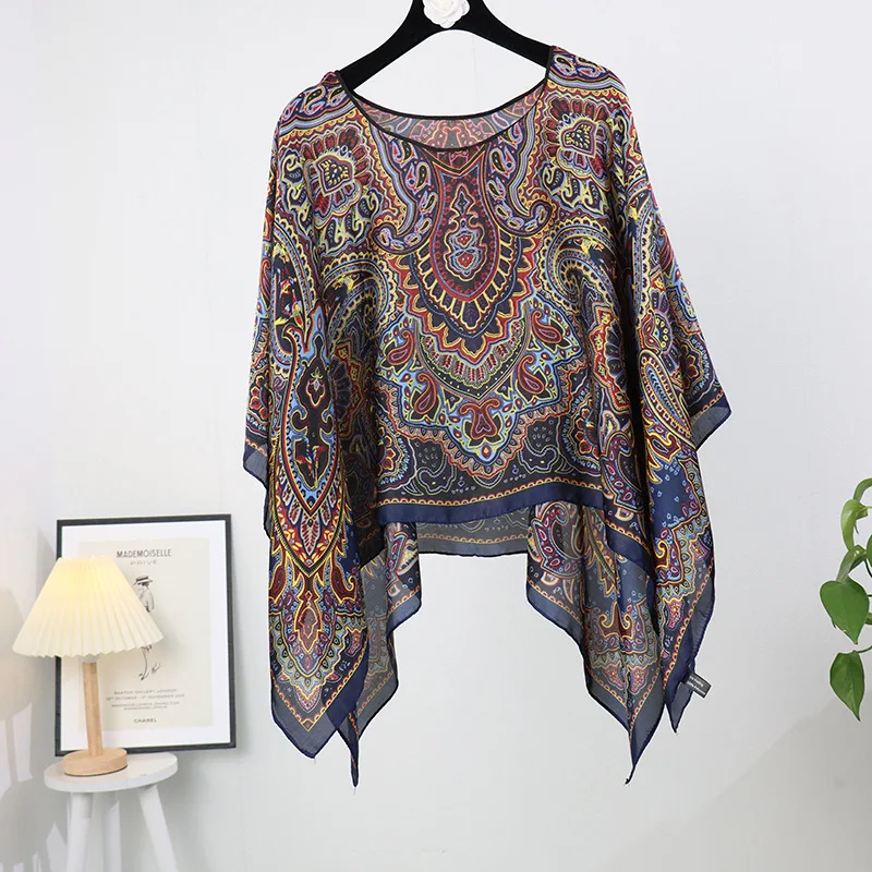 Poncho Pullover Shawl Sun Protection Scarf New Versatile Scarf Paired With Women's Loose Summer Sunscreen Leisure Clothing P12