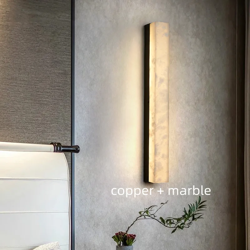 Marble Copper Body Wall Lamp Modern Minimalist New Chinese Living Room TV Background Wall Decorative Lamp Aisle Corridor Bedroom