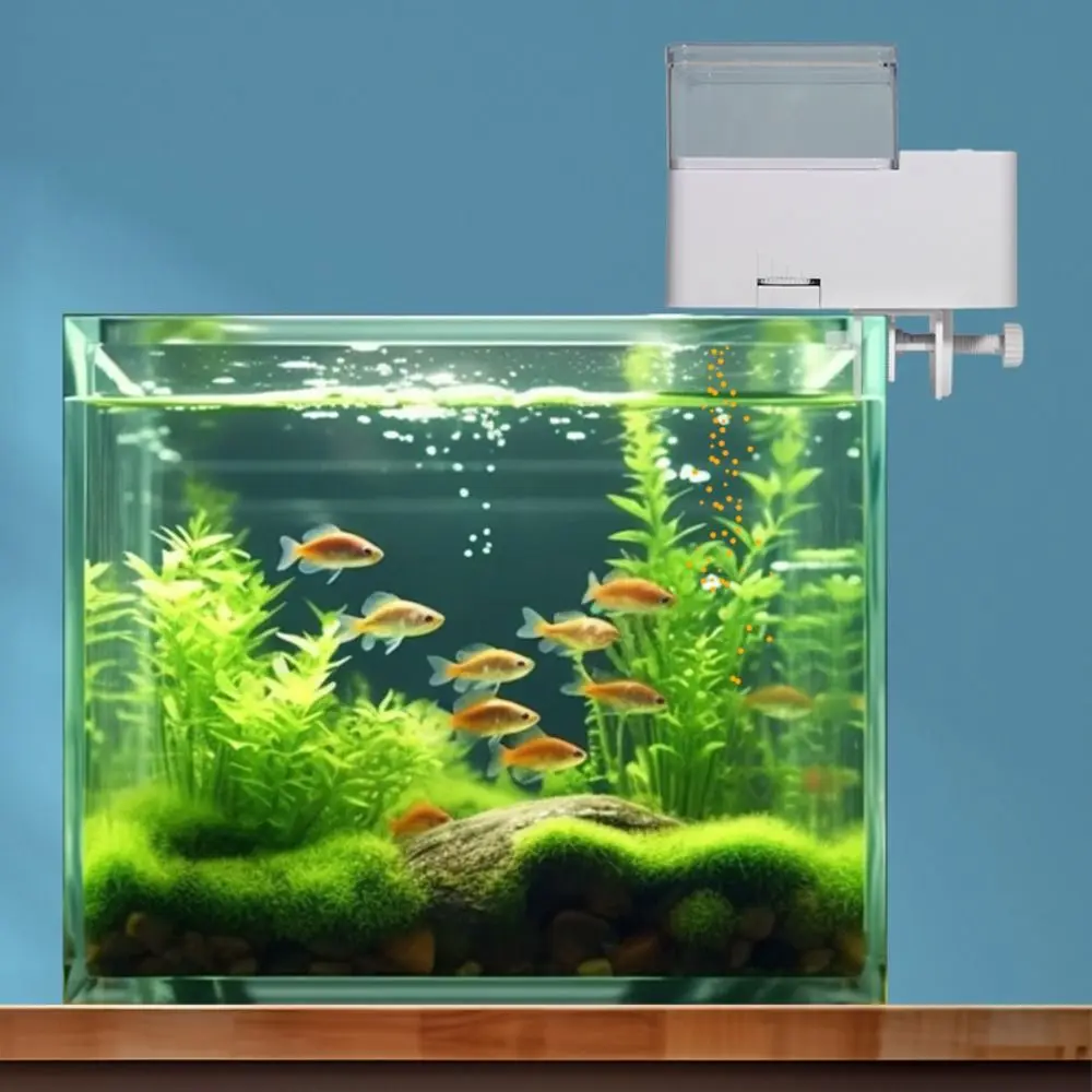 Intelligent Timing Automatic Fish Tank Feeder Dual Anti Blocking Silent Operation Electric Fish Feeder Moisture-proof