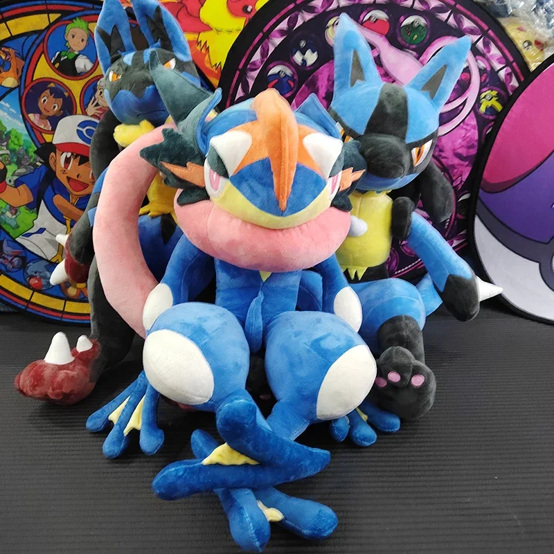 70cm Lucario Pokemon Large Plush Toys Anime Doll Cute Pillow Greninja Giant Pokémon Plushie Stuffed Gift for Children Kids