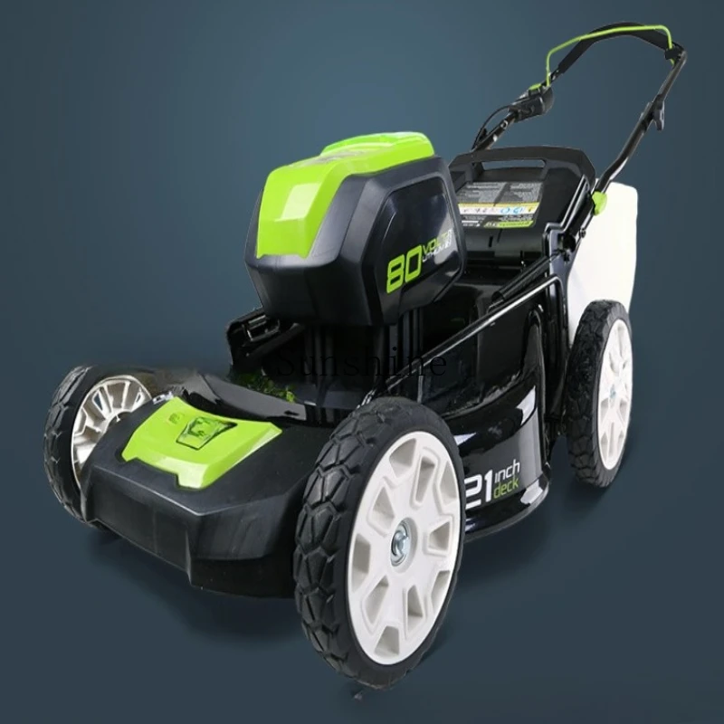 

Lithium battery lawn mower, hand push lawn pusher