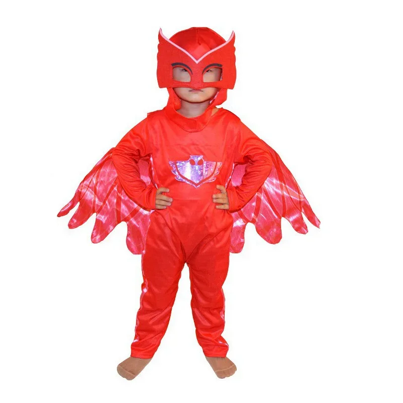 Children Kawaii Christmas Costume Boys and Girls Jumpsuit Cartoon The Masked Flash Costume Holiday Cosplay Hero Headgear Onesie