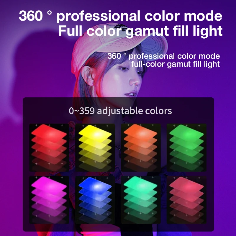 RGB Video Lights 25W High Power Photography Lighting Selfie Light Mini Fill Light for Camera Photo Studio Consumer Electronics