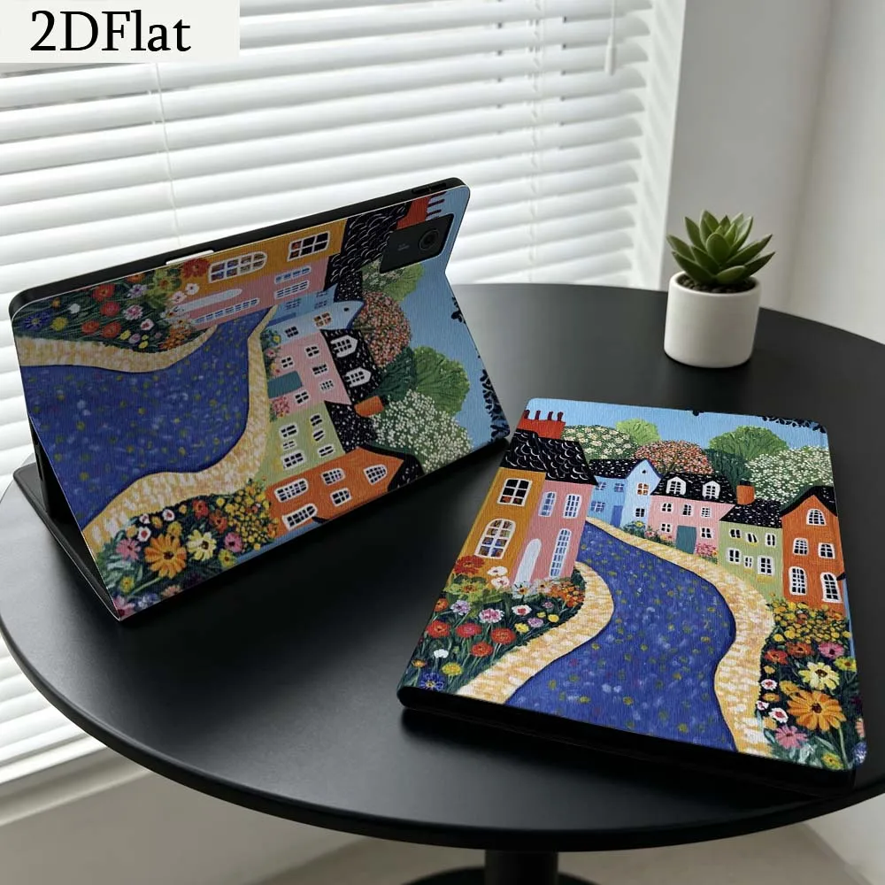 Cartoon Colorful Houses Street Gift For Lenovo Xiaoxin Pad Pro Tab K11 K10 Y900 3rd Y700 P11 P12 11.5 12.7 8.8 Inch Tablet Case