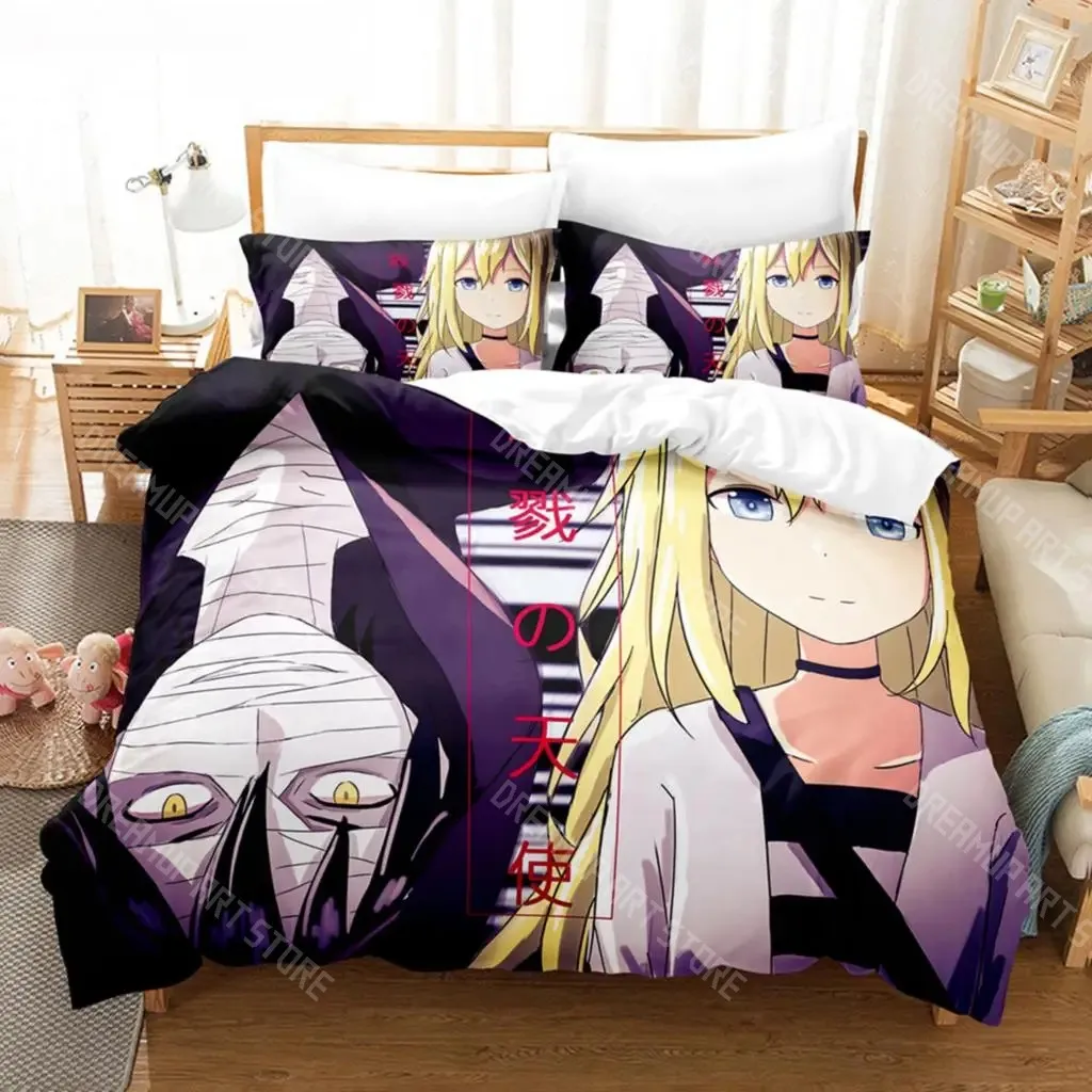 3D Printed Angels Of Death Anime Bedding Set for Boys Girls Duvet Cover Pillowcase Twin Queen King Full Single Double Sizes