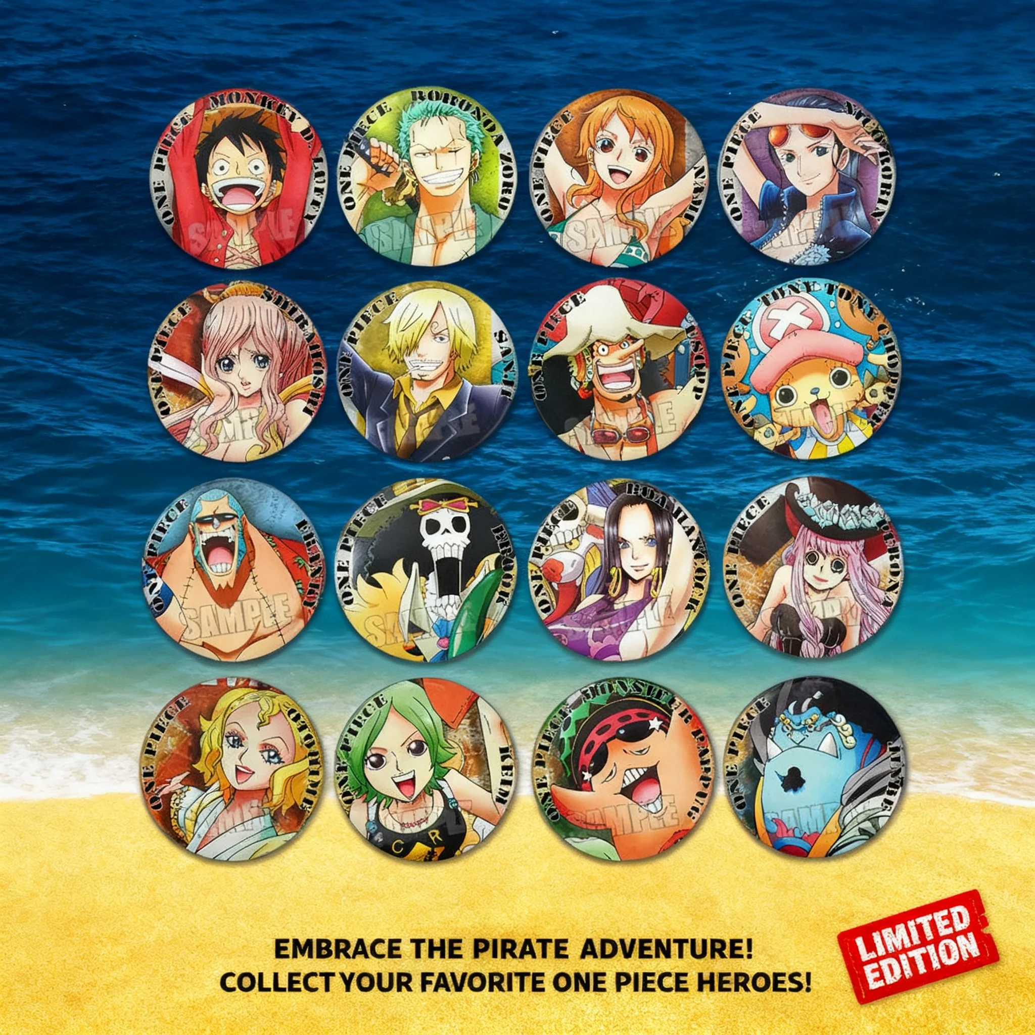 

One Piece Anime Badge Two Years Later Luffy Zoro Chopper Boa Hancock Pin Brooch Collection Merchandise