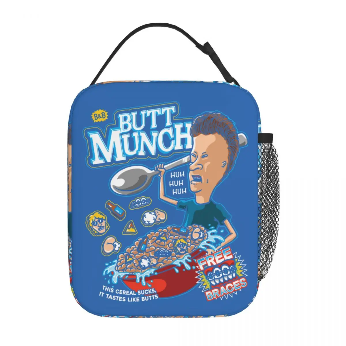 Beavis And Butthead Butt Munch Insulated Lunch Bag Cooler Bag Lunch Container Portable Tote Lunch Box Girl Boy School Picnic