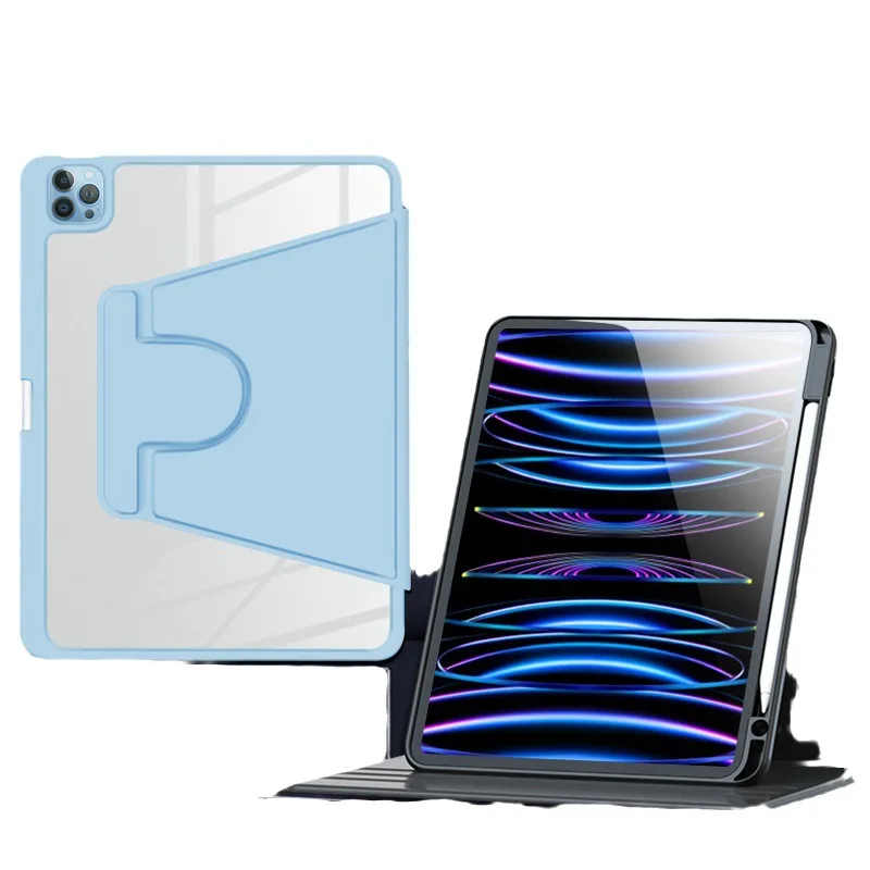 For Ipad7/8/9/10 2017/2018/Air1/Air2 Mini4/5/6/7 2017/Pro10.5/Air3 Book Design 360° Rotating Acrylic With Pen Slot Protection