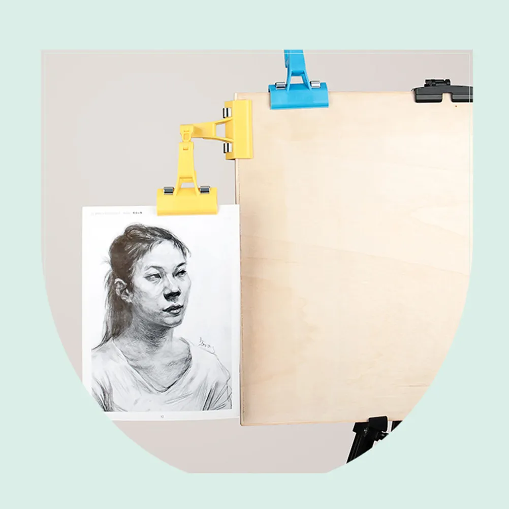 

1Pcs Sketch Clip Plastic Photo Holder Sturdy Turnable Base Message Holder for Drawing Painting Artists Students Office
