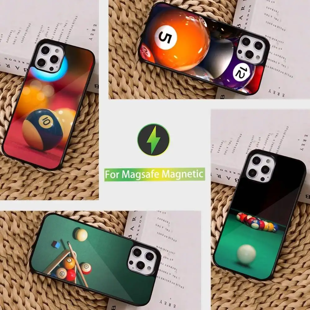 

Snooker Art Billiards Ball Phone Case For iPhone 16,15,14,13,12,11,Pro,Max,Plus,Mini, Magsafe,Magnetic Wireless Charging Case