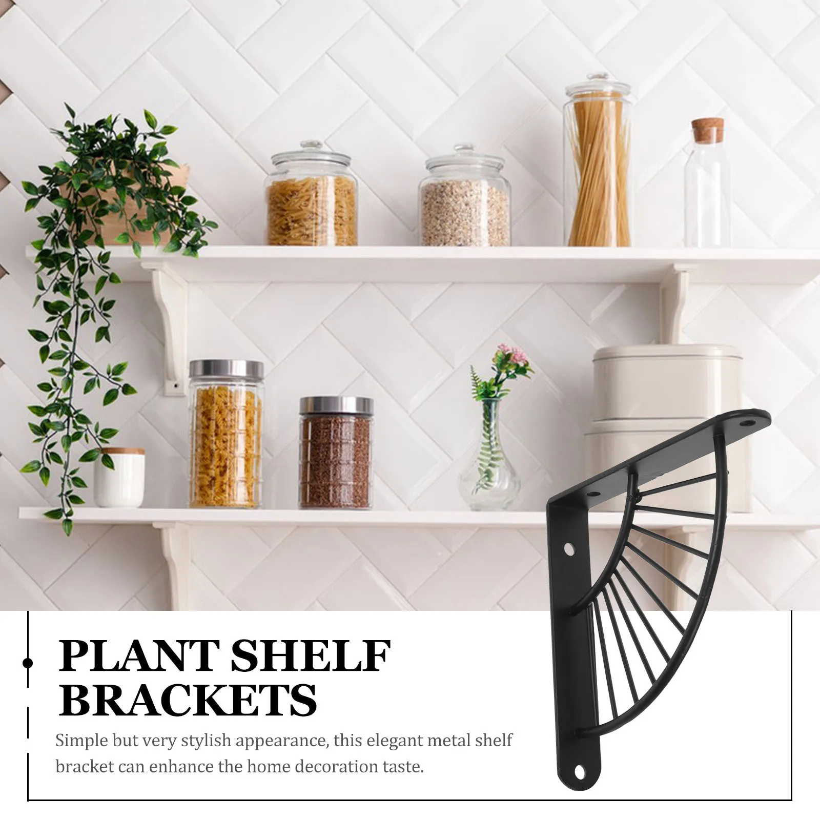 

1Set Floating Shelf Brackets Wall Mounted Baffle Support Heavy Duty Metal Brackets for Plants Books Decorative Shelves Stable