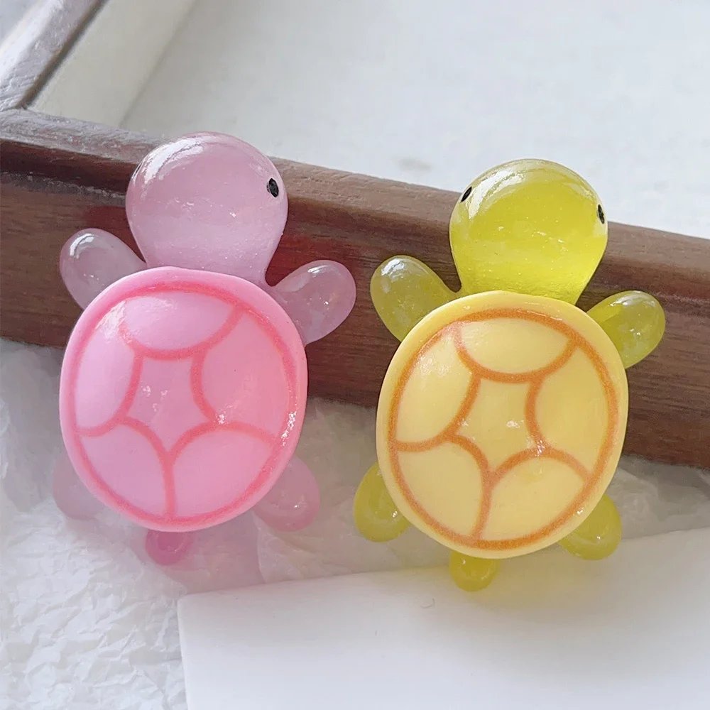 30/2pcs Mini Luminous Turtle Garden Micro Landscape Resin Crafts Glowing Tiny Turtle Miniatures Home Decoration Ornaments Gift