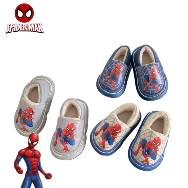 Marvel Spider-Man Cartoon All-Inclusive Cotton Shoes Personalized Boys Home Warm Anti-Slip Plus Velvet Cotton Slippers Wholesale