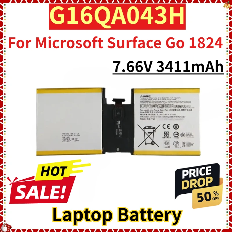 

For Microsoft Surface Go 1824 Brand New Replacement Laptop Battery 7.66V 3411mAh G16QA043H