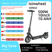 isinwheel S9 Max Adult Electric Scooter 500W Motor Electric Scooter 36V 10.4Ah Battery 10 Inch Foldable City Electric Scooter