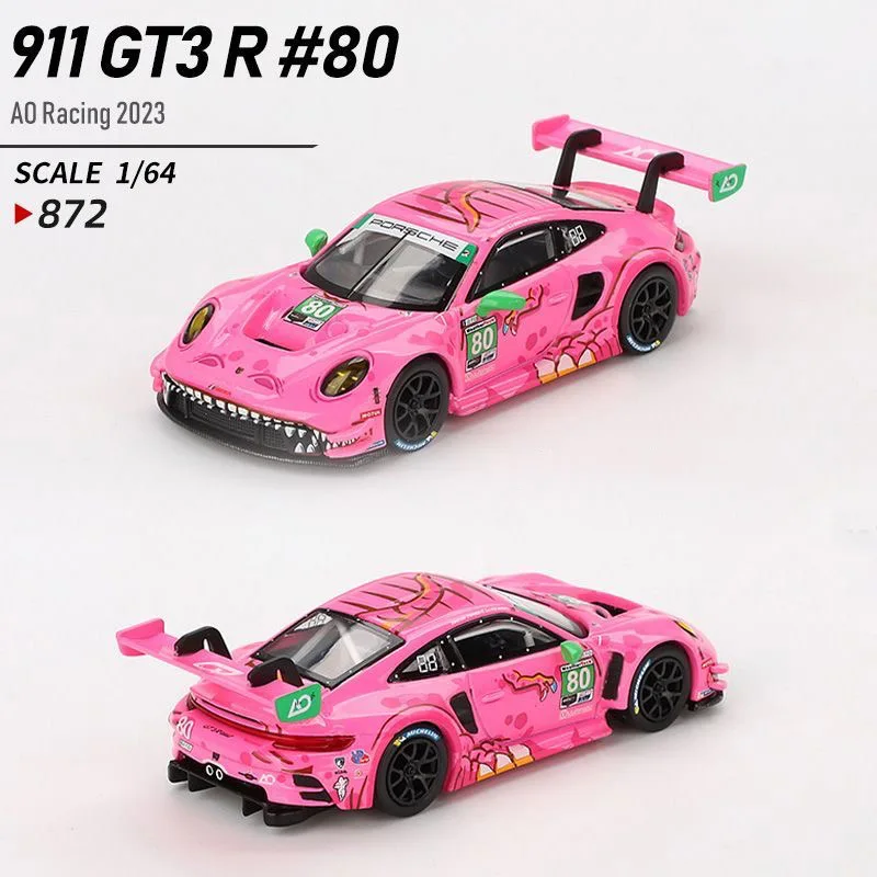 MINIGT 1:64 Porsche 911 GT3 R 872 Pink Dinosaur Nissan GT- r NISMO GT3 Lamborghini Contas Acura Alloy Car Model Collection - Image 2