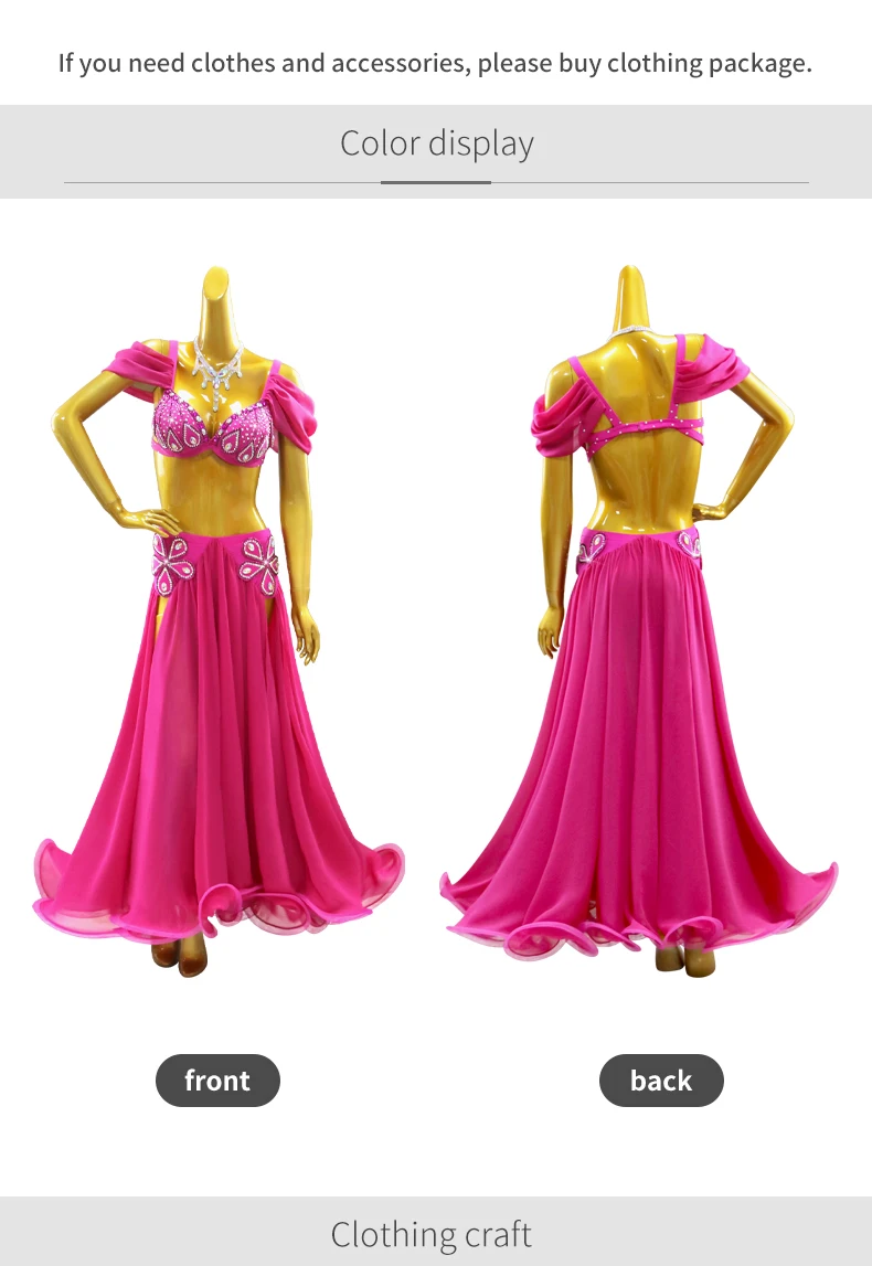 Kostüm für orientalischen Bauchtanz 2026 Karneval Tanzkleidung Damen Langer Rock Zigeuner-Outfit Abend-Übungskleidung Bauchtanzkleidung – Detail 5