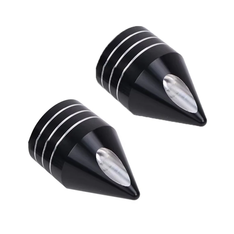 

CNC Machined Motorcycle Front Axle Nut Cover - Sharp Tapered Black Finish