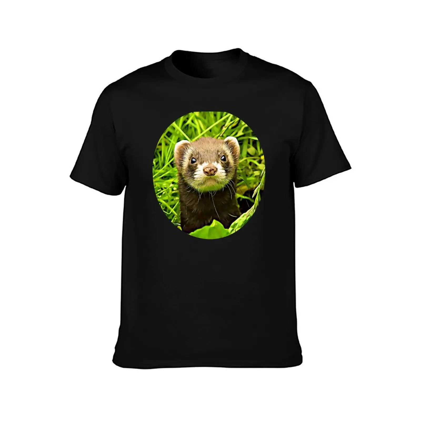 Ferret Portrait T-Shirt Comfortable Daily Wear Tee T-Shirt