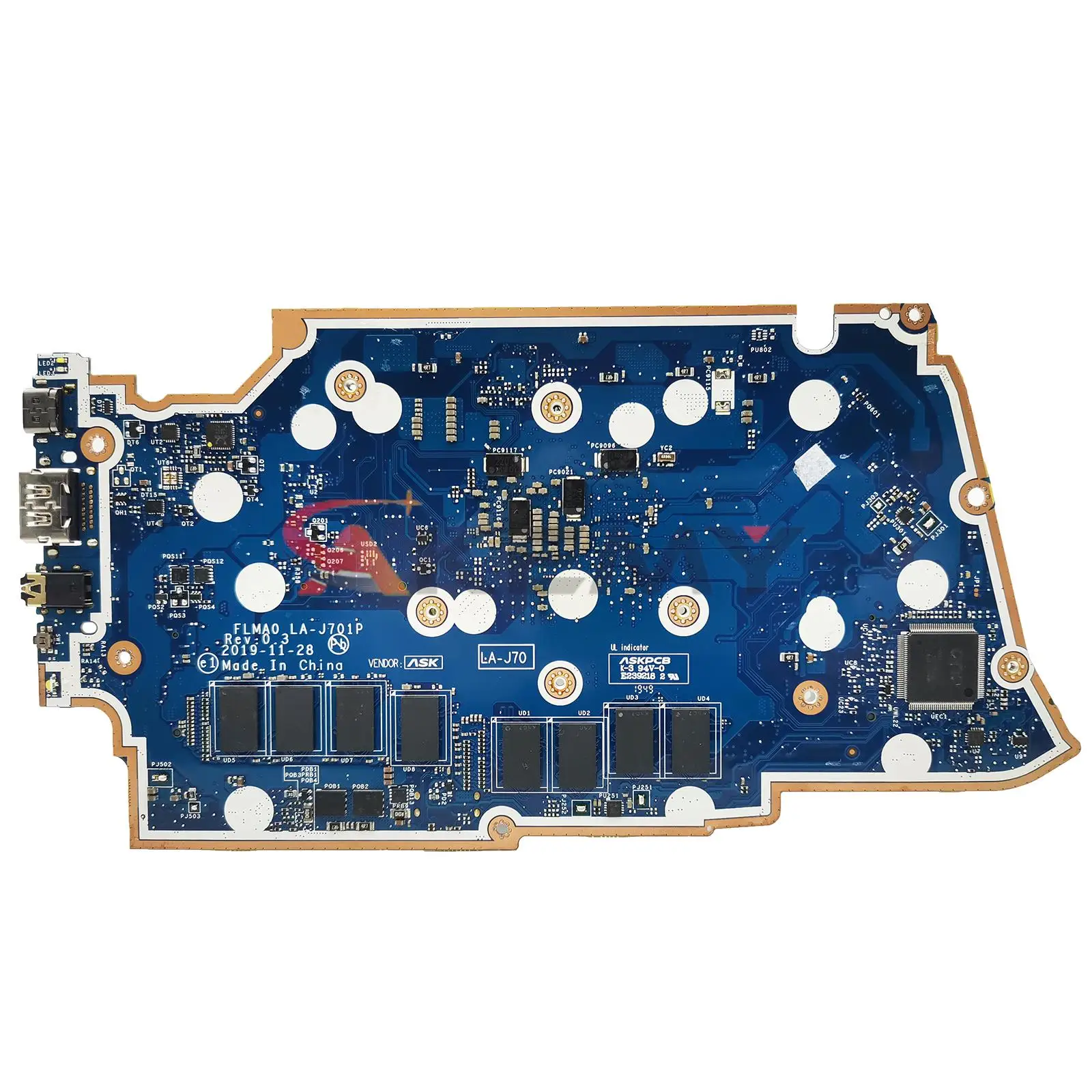 Para Lenovo Ideapad 5-14ALC05 5-14ARE05 Laptop Motherboard LA-J701P Motherboard. Com CPU AMD R3 R5 R7 e 16G RAM.100 % Teste Trabalho