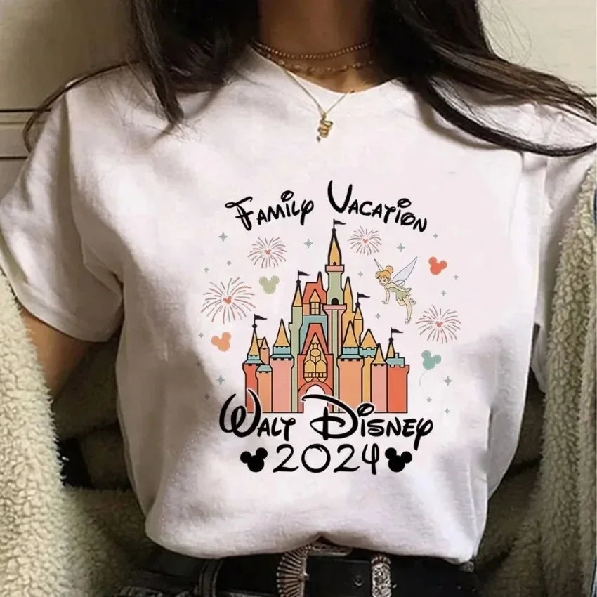 Disney Trip 2024 Family Matching Shirts Funny Mickey Minnie Tshirts Look Dad Mom Kids Tees Top First Disneyland Vacation Outfits