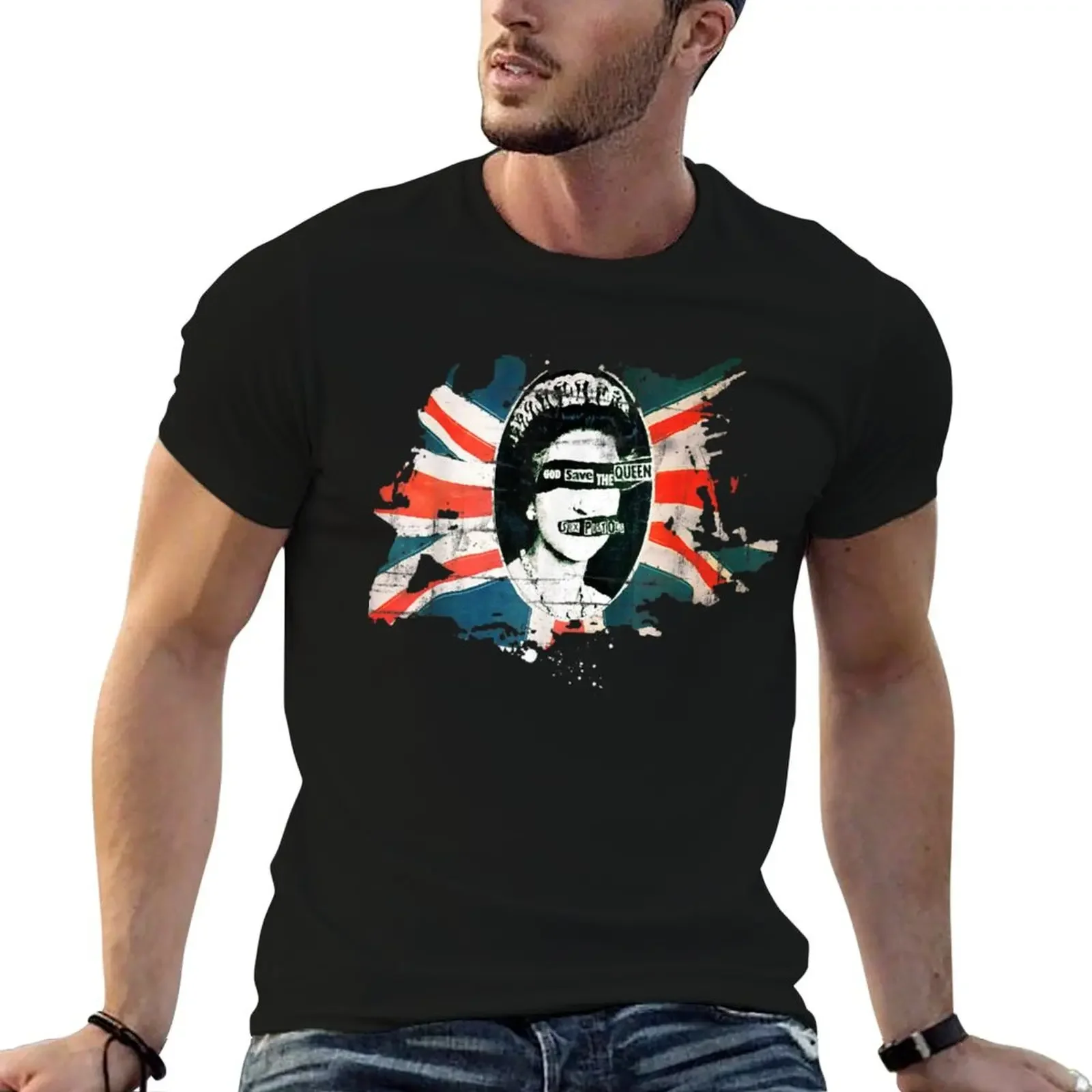 Flag God Save T-Shirt Man t-shirt summer 2025 plus size clothes street wear shirts graphic tee men