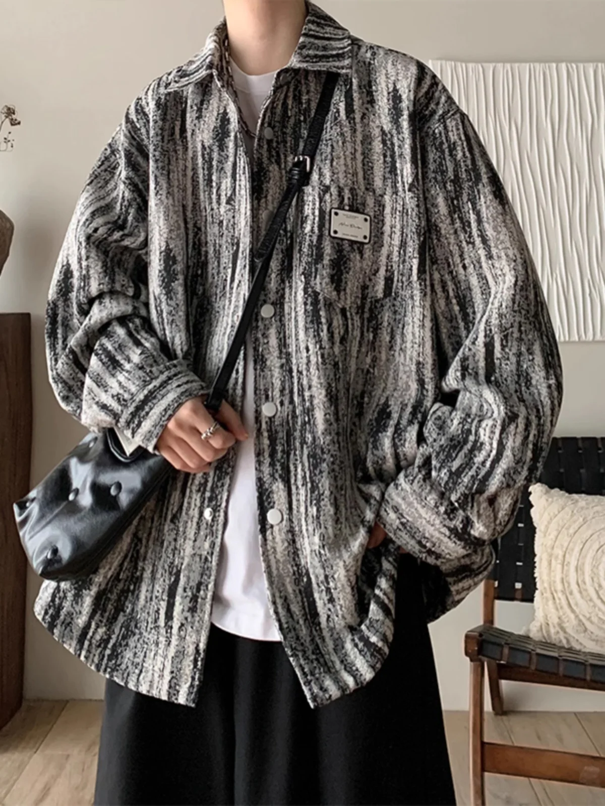 

Мужская куртка American Sle в винтажном стиле барокко с эффектом тай-дай, весенне-осенняя, модная, высококачественная, повседневная, износостойкая, ветрозащитная, с длинными рукавами