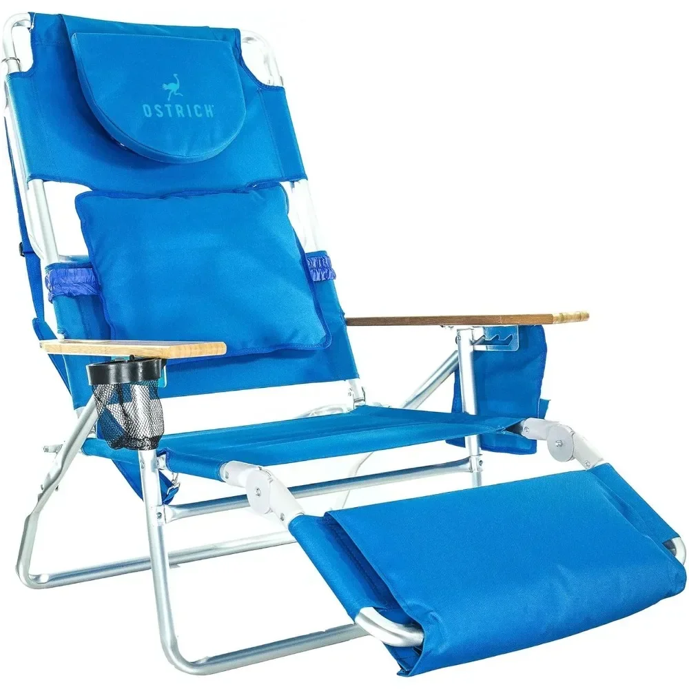 

Deluxe 3 in 1 Beach Chair with Face Opening - Portable, Reclining Lounger for