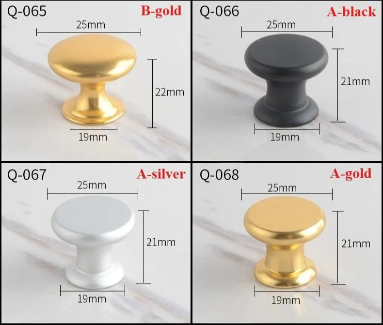 5 Stück einfache Schubladen- und Türgriffe aus Aluminiumlegierung, einfacher moderner Stil, nordische Möbel, Schrank, Mini-Knopf, Einzelloch, bunt – Detail 9