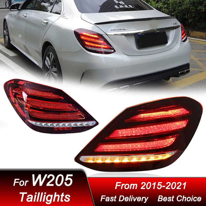 

Pop Car Tail Lights For Mercedes-Benz W205 C180 C200 15-21 Maybach Style Full LED Dynamic Turn Signal Light Tail Lamp Assembly